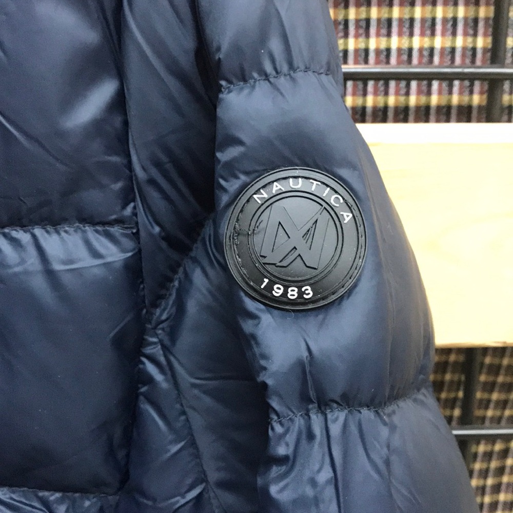 NWT,NAUTICA MENS QUILTED PUFFER HOODIE~DARK NAVY - Picture 12 of 16